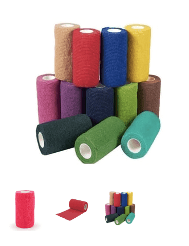 Elastik Yapışkanlı Coban Renkli Bandaj 10 cm x 4,5 mt Kırmızı Koban 2